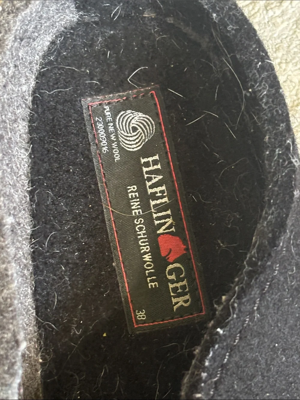 Haflinger Gray and Black Wool Slip-On Loafers size 38 like 7